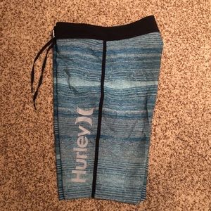 Hurley Men’s Phantom Bathing Suit/Board-shorts Blue/Grey/Black, Waist 28”